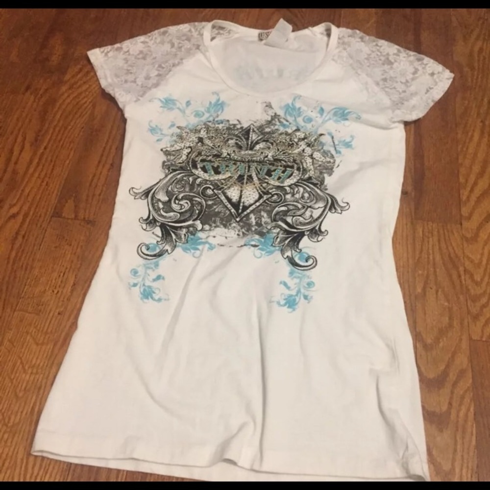 Bus Stop Lace Sleeves Top